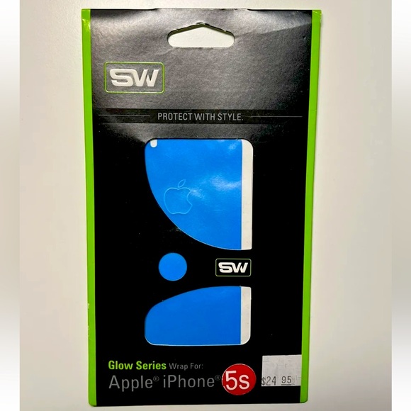 Slickwraps Glow Series Protective Film for iPhone 5 - Vivid Blue - Picture 1 of 2